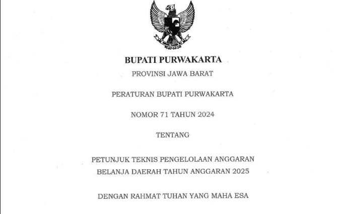 Peraturan Bupati Purwakarta Nomor 71 Tahun 2024