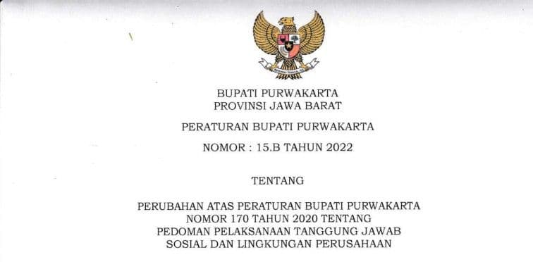 Peraturan Bupati Purwakarta Nomor 15.B Tahun 2022 (TJSLP)